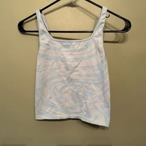 Hollister Light Blue Swirl Ribbed Tank Top